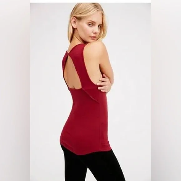 Free People Friday Tank in Wine - Picture 2 of 8